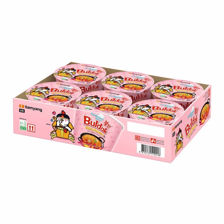 Buldak Spicy Ramen Carbonara Flavour, 6 x 105g