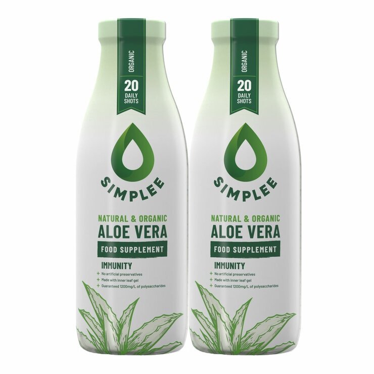 Simplee Aloe Organic Aloe Vera Supplement, 2 x 1L