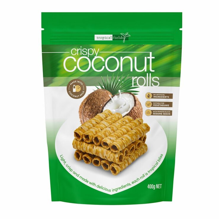Tropical Fields Crispy Coconut Rolls, 400g