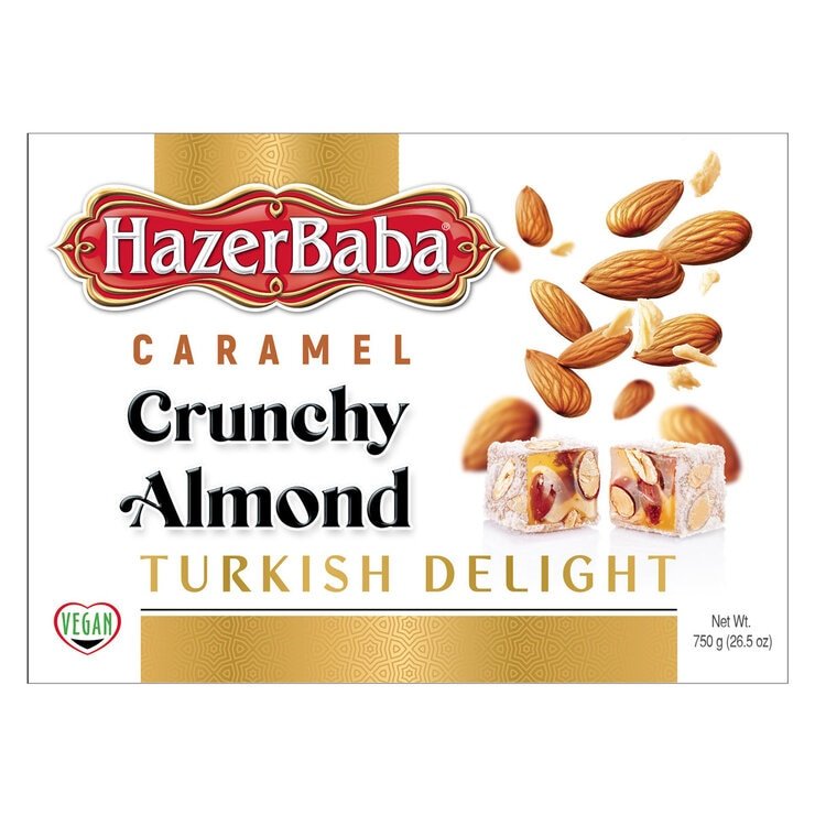 HazerBaba Turkish Delight Caramel & Almond, 750g