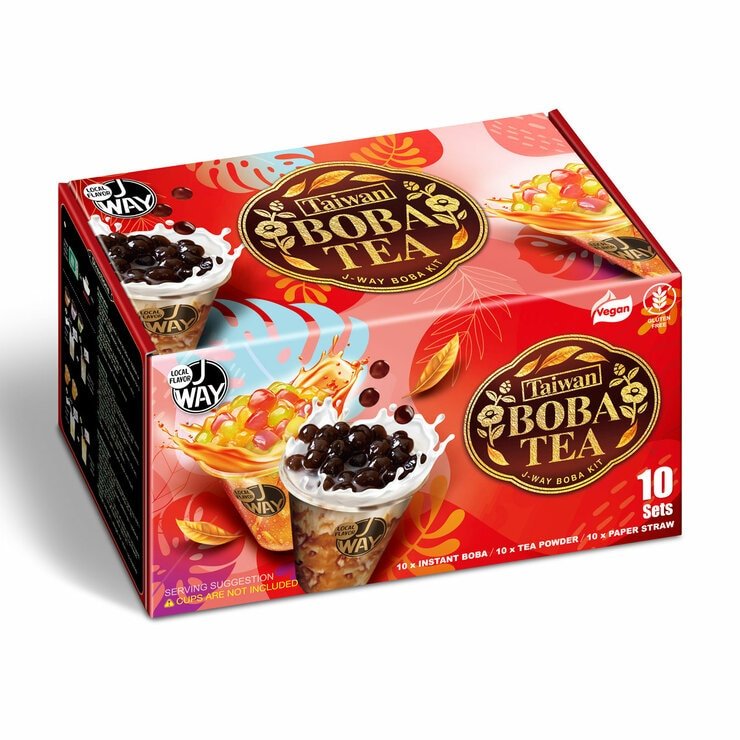 JWAY Taiwan Boba Tea Kit, 10 Sets / 5 Flavours