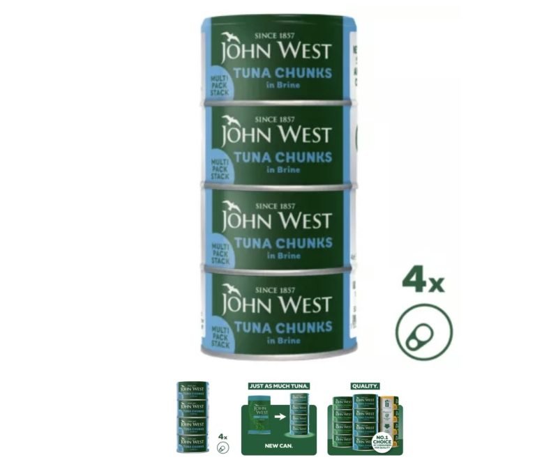 John West Tuna Chunks in Brine 4x125g