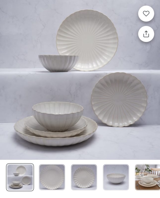 Camille 12 Piece Dinner set